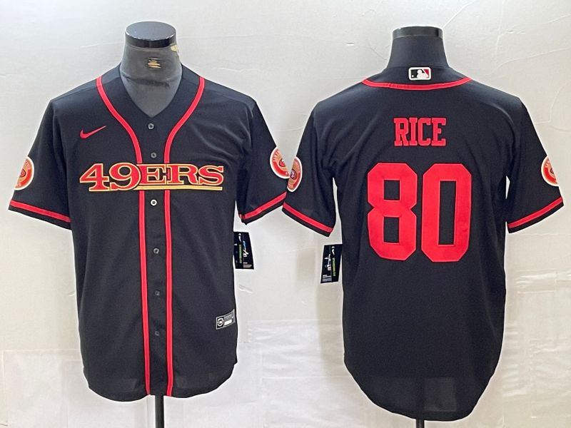 Men San Francisco 49ers #80 Rice Black 2024 Nike Vapor Untouchable Co branded NFL Jersey style 1